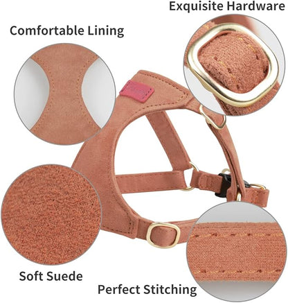 Puppytie No Pull xs Dog Harness with Multifunction Dog Leash,Soft Adjustable No Choke Escape Proof Pet Harness Vest,Brown Caramel,XS Puppytie