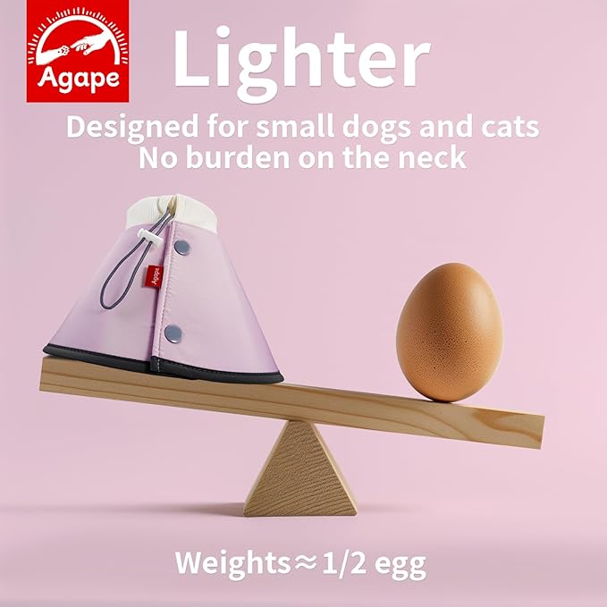 Agape Soft Cone for Cats & Small Dogs, Comfy Pet Cone to Stop Licking, Adjustable Cat E Collar Alternative After Surgery, Protective Elizabethan Collar for Pup & Kitty, Water Repellent Recovery Cone Agape