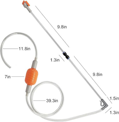 Bubble Magus M-Beans Aquarium Cleaning Kit 10 Gallon Gravel Vacuum & Water Changer Siphon, Long Hose Brush Pad, Ideal for 5-10 Gallon Tanks, Fish Tank Accessories Gravel Vacuum for Aquarium Kit Bubble-magus