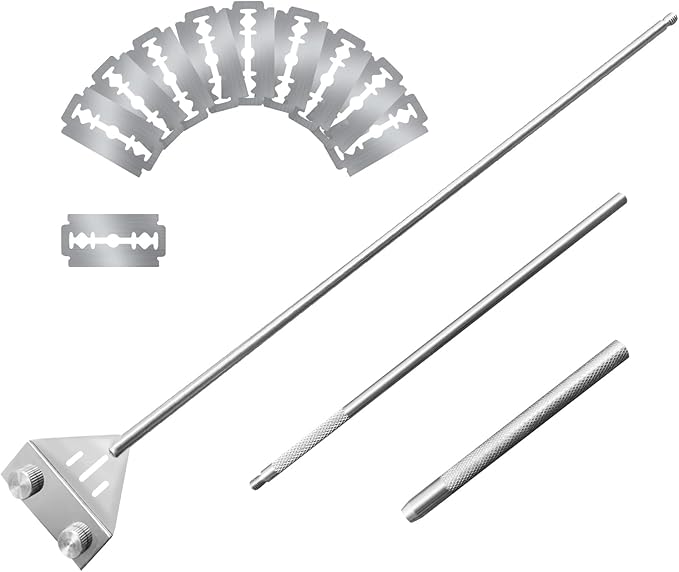 Kirecoo Algae Scraper for Glass Aquariums, 25.6" Fish Tank Cleaner, Stainless Steel Algae Scraper for Fish Tank with 10 Blades, Aquarium Glass Cleaning Tools, Cleaning Accessories Kirecoo