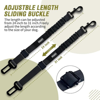 COOYOO Dog Seat Belt,3 Piece Set Retractable Dog Car Adjustable Seatbelts for Vehicle Nylon Pet Safety Heavy Duty & Elastic & Durable Car Harness for Dogs COOYOO