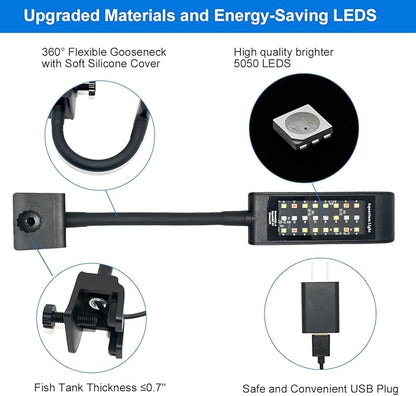 VARMHUS Aquarium lED Light,Fish Tank Light, Plant Light (4.8W, Black) VARMHUS