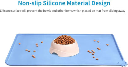 AUDWUD Silicone Waterproof Dog Cat Pet Feeding Mats,Anti Slip Pet Bowl Mats,Pet Feeding Mat - PAWPICO