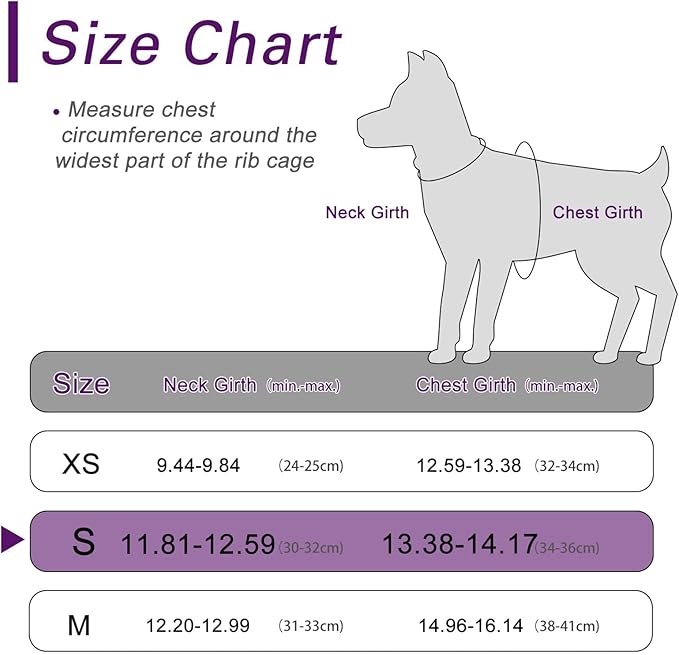 Dog Harness for Small Dogs, Small Dog Harness and Leash Set, Honeycomb Grid, Reflective Lightweight Harness & Anti-Twist Pet Lead,Dog Harness(Multi Color, Size: XS-S-M) (S, Purple) PAWPICO