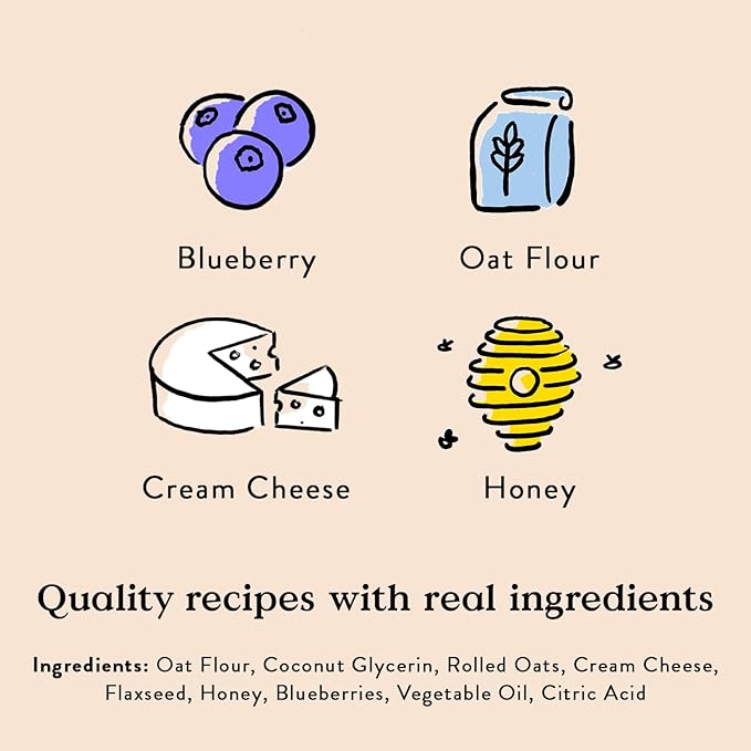 Bocce's Bakery 'Berries & Cream Treats for Dogs, Wheat-Free Everyday Dog Treats, Made with Real Ingredients, Baked in The USA, All-Natural Soft & Chewy Cookies, Cream Cheese & Blueberry, 6 oz - PAWPICO