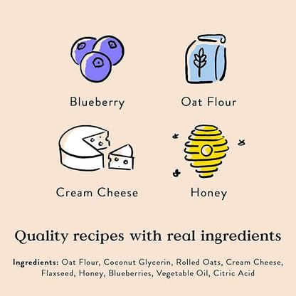 Bocce's Bakery 'Berries & Cream Treats for Dogs, Wheat-Free Everyday Dog Treats, Made with Real Ingredients, Baked in The USA, All-Natural Soft & Chewy Cookies, Cream Cheese & Blueberry, 6 oz - PAWPICO