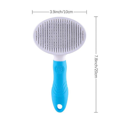 Cat Self Cleaning Slicker Brush, Pets Skin Friendly Cat Brush for Dogs Cats Grooming Brush Tool Easy to Remove Loose Undercoat, Mats Tangled Hair Slicker Massage Cats Dogs Brush - Upgraded - PAWPICO