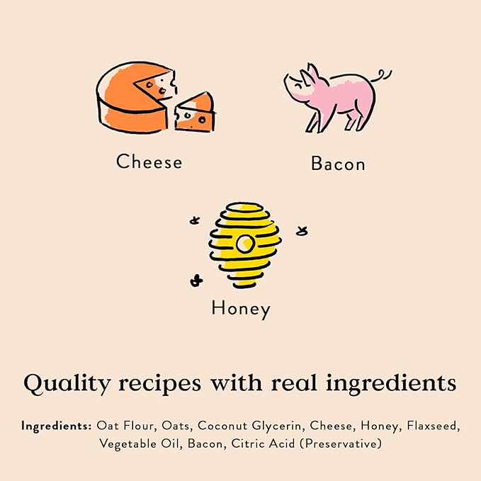 Bocce's Bakery Pizza Our Heart Treats for Dogs, Wheat-Free Everyday Dog Treats, Made with Real Ingredients, Baked in The USA, All-Natural Soft & Chewy Cookies, Cheese & Bacon, 6 oz - PAWPICO