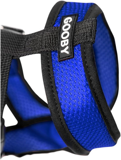 Gooby Comfort X Head in Harness - Blue, Small - No Pull Small Dog Harness, Patented Choke-Free X Frame - Perfect on The Go Dog Harness for Medium Dogs No Pull or Small Dogs for Indoor and Outdoor Use Gooby