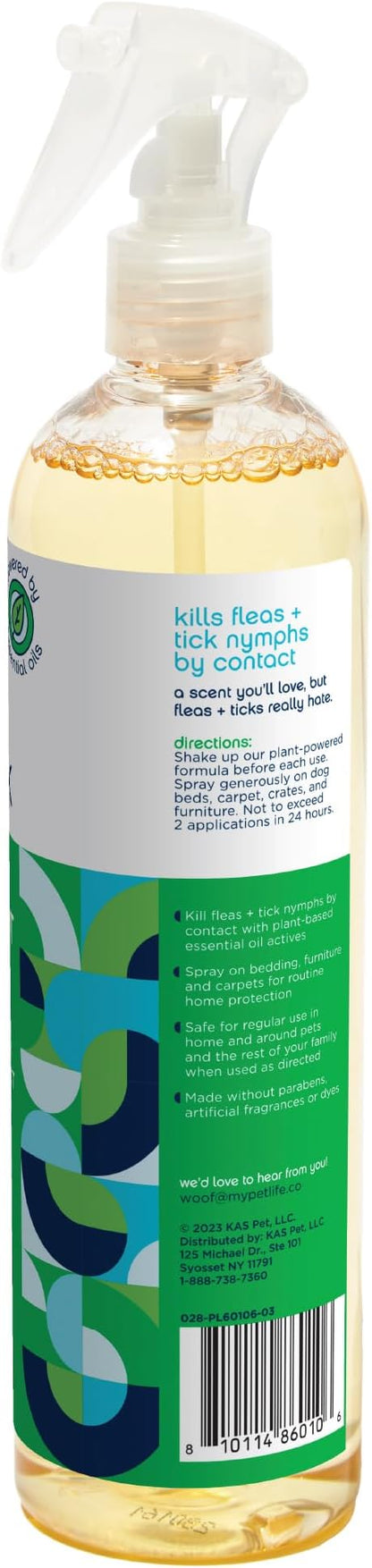 Pet Life Unlimited Plant-Powered Flea and Tick Spray, Flea Spray for Home - Plant-Based Flea Treatment for Home, Natural Flea and Tick Prevention for Dogs - Made in USA - 16 Ounce (Pack of 1) PetLifeUnlimited