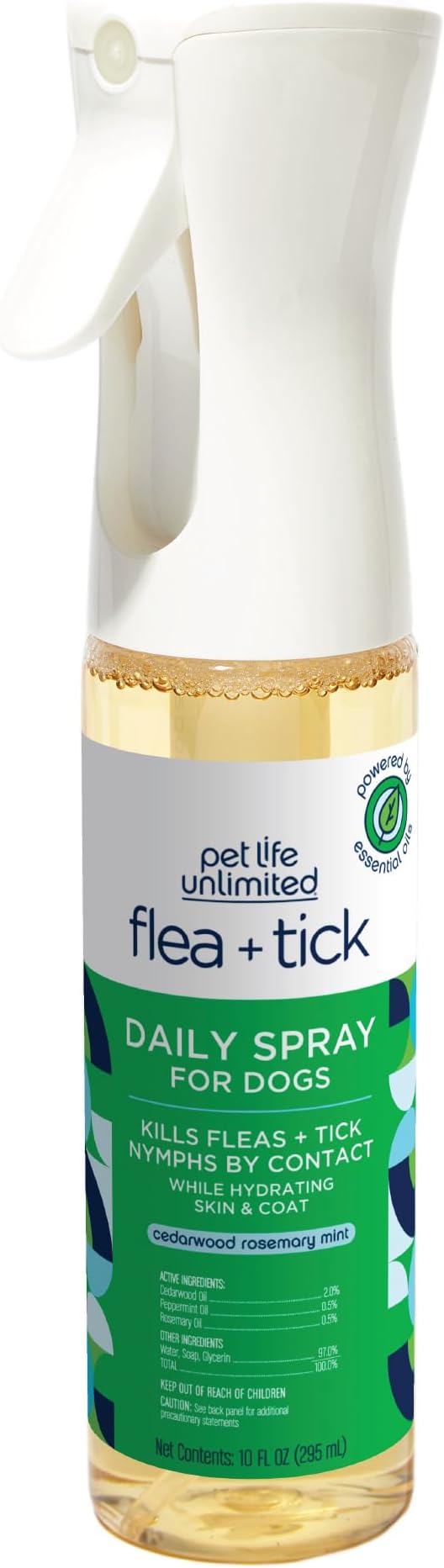 Pet Life Unlimited Plant-Powered Flea and Tick Spray for Dogs, Daily Flea Spray for Dogs - Plant-Powered Flea and Tick Prevention for Dogs with Plant-Based Essential Oils - USA Made - 10oz (Pack of 1) PetLifeUnlimited
