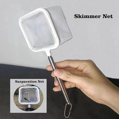 Carefree Fish Aquarium Gravel Cleaner 30In Fish Tank Water Changer Sand Vacuum with 37In Water Pipe Skimmer Net and Long Handle Sponge Alage Scraper Bewatermyfriend