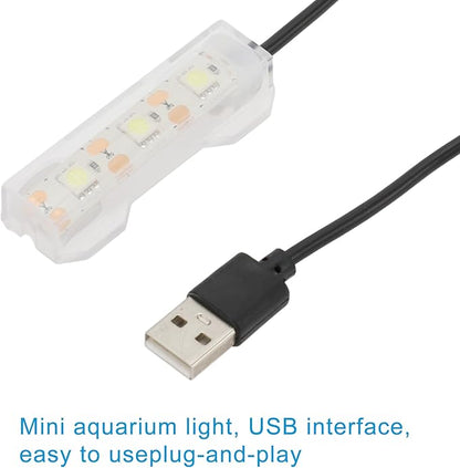 Mini Aquarium Lamp, USB Aquarium Light, LED Desktop Fish Tank Light, Small Decoration Aquarium Light, Aquarium Accessories, Blue Light CAPASTEC