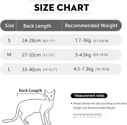 LIANZIMAU Cat Surgical Recovery Suit Professional for Male Female Dog Abdominal Wounds Cone E-Collar Alternative Anti-Licking Pet Surgical Recovery Pajama Suit Soft Fabric Onesie for Cats Lianzimau
