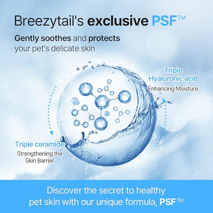 PetO'Cera Mist Spray, Hydrating Mist for Dogs & Cats, Skin & Coat Relief, with Ceramide and PSF (PetO'CERA Skincare Solution), Korean Pet Skincare, 5.07oz (500ml) BREEZYTAIL