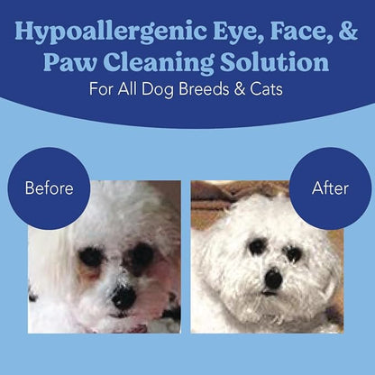 ANGELS’ EYES Face, Eye & Paw Cleansing & Tear Stain Wipe, Large 4”x7” Hypoallergenic Dog & Cat Wipes, Reduce Tear Stains, Dirt, and Discharge, Fragrance Free, 40 Count AngelsEyes