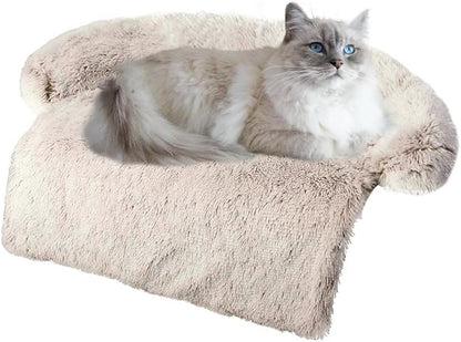 Tinaco Luxurious Calming Dogs/Cats Bed Mats, Washable Removable Couch Cover, Plush Long Fur Mat for Pets, Waterproof Lining, Perfect for Small, Medium and Large Dogs and Cats (Gradient Brown, M) - PAWPICO
