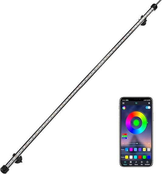 GreenSun Fish Tank Aquarium Light: Submersible Led Lamp - 108 Inch Waterproof Strip Spotlight with APP Control GreenSun
