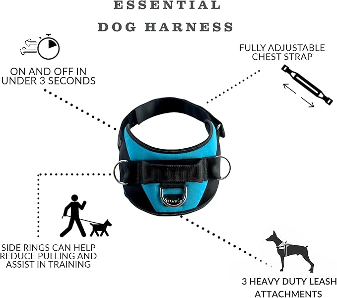 ShawnCo Essential Dog Harness, No-Pull Pet Vest with 3 Leash Clips, No Choke, Reflective, Adjustable and Padded, for Easy Walking and Training for Small, Medium and Large Dogs (Military Camo, L) SHAWNCO