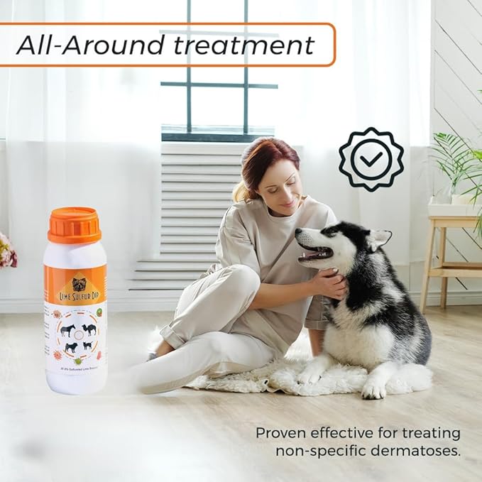 Classic's Lime Sulfur Dip - Pet Care for Itchy and Dry Skin - Xtra Strength Formula - Safe Solution for Dog, Cat, Puppy, Kitten, Horse (16 fl oz) HealthyPawLife