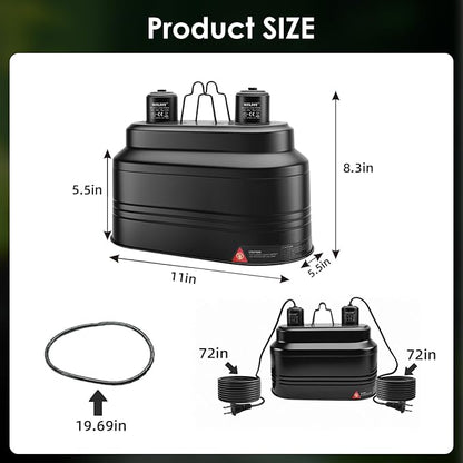 MIXJOY Dual Reptile Light Fixture, Max 160W Reptile Heat Lamp Fixture with Separate Switches, Fits Reptile Light/Heat Lamp/UVB Light for Lizards, Turtles, Snakes, and Amphibians MIXJOY