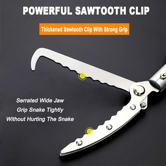 Snake Tong Rattle Snake Reptile Catcher Grabber,with Wide Jaw and Comfortable Grip Handle, Handling Tool Equipped with Snake Hook and Bagging,More Professional PAWPICO