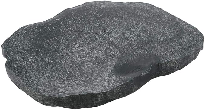 HEEPDD Reptile Bowl, Resin Rock Reptile Food and Water Feeder Pet Aquarium Ornament Terrarium Dish Plate for Tortoise Lizard Iguana(Dark Green M) PAWPICO
