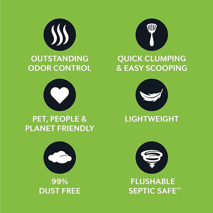 WORLD'S BEST CAT LITTER Comfort Care Unscented 15-Pounds - Natural Ingredients, Quick Clumping, Flushable, 99% Dust Free & Made in USA - Long-Lasting Odor Control & Easy Scooping - PAWPICO