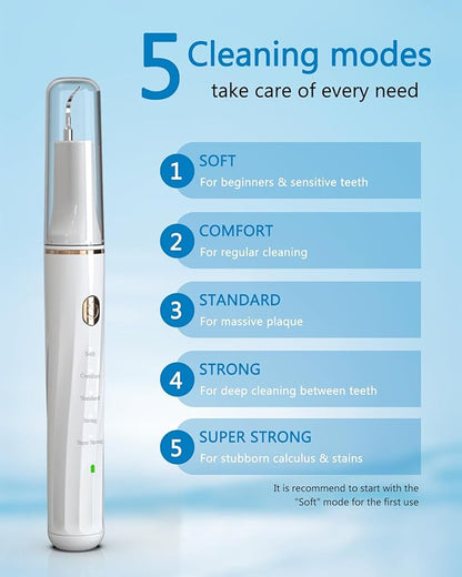 Hansaplast Plaque Remover for Teeth, Dog Teeth Cleaning, Dental Tools to Remove Tartar and Stains, Safe for Dogs & Cats, with Led Light & 5 Adjustable Modes(White) Hansaplast