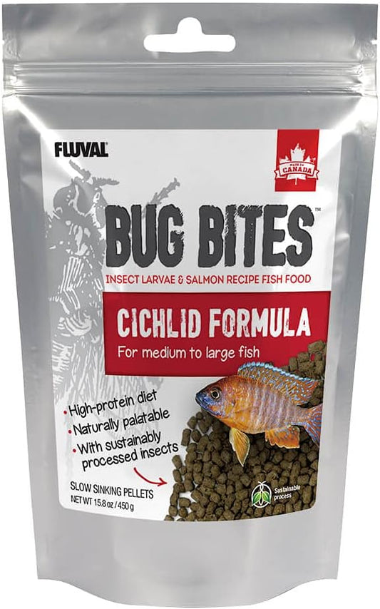 Fluval Bug Bites Cichlid Fish Food, Granules for Medium to large Sized Fish, 15.8 oz. Fluval