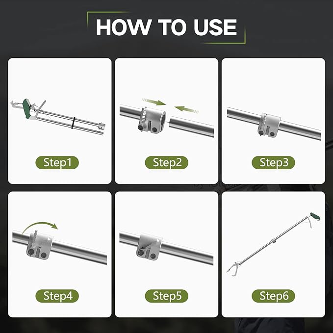 60“ Snake Tongs Collapsible Grabber, Professional Reptile Snake Catcher Wide Jaw Handling Tool, Stainless Steel Snake Hook GYORGKSHI