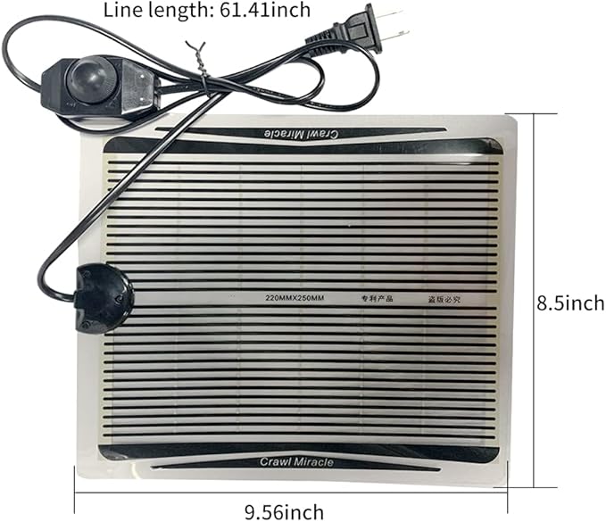 Reptile Heat Pad, Adjustable Temperature Control Lizard Terrarium Heating Mat for Small Animals Snake Turtle Bearded Dragon Gecko and Plant (15W) APlayfulBee