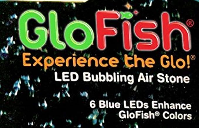 GloFish Blue LED Bubbler, Aquarium Lights with Air Stone for Fish Tanks 2.6-Inch x 4-Inch x 0.5-Inch (Pack of 2) GloFish