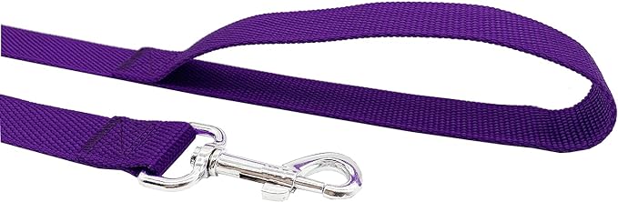 Nylon Dog Training Leash, Traction Rope, 4Ft /5 Foot /6 Feet Long, 5/8 inch 3/4 Inch 1 Inch Wide, for Small and Medium Dogs (1'' x 8 FT, Purple) - PAWPICO