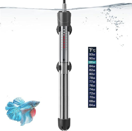 HITOP 50W 100W 300W Adjustable Aquarium Heater, Submersible Fish Tank Heater Thermostat with Suction Cup (300W) HITOP-FocusonAquarium