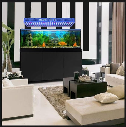 200W Led Aquarium Light for Fish Tank, Full Spectrum LED Fish Tank Lights, Reef Light for Coral with Adjustable Brightness, Multiple Lighting Modes for Freshwater and Saltwater Plant Coral Jellyfish TMLAPY