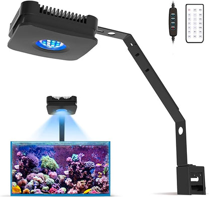 Lominie LED Aquarium Light, Full Spectrum Fish Tank Light, Clip on Saltwater Planted Light Adjustable Gooseneck for Saltwater Coral Fish Tanks, Dimmable Nano Refugium Tank Light Supports Remote WiFi Lominie