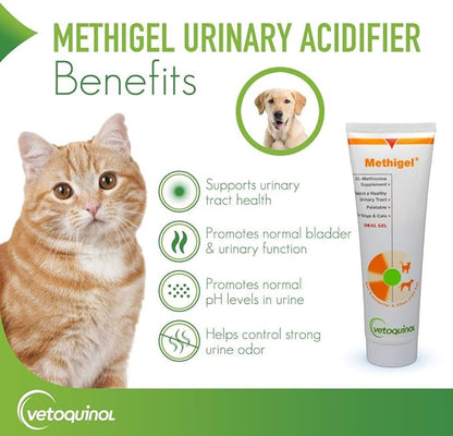 Vetoquinol Methigel Urinary Acidifier to Promote Urinary and Bladder Health for Dogs & Cats Vetoquinol