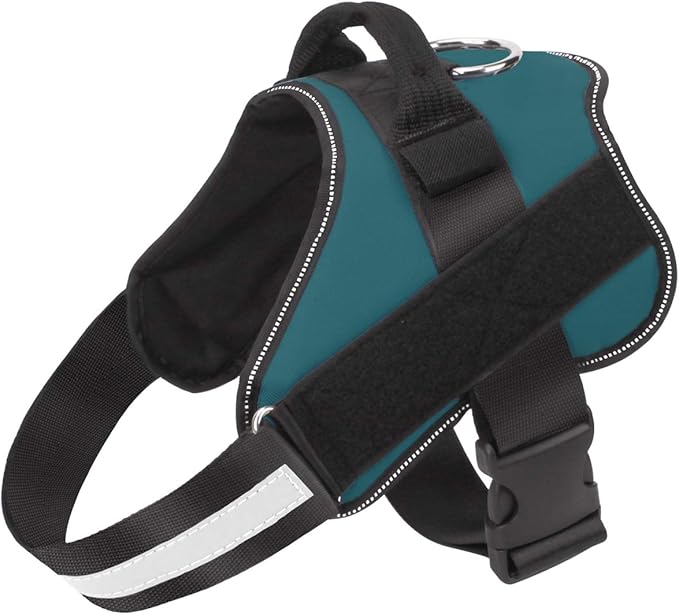 Bolux Dog Harness, No-Pull Reflective Dog Vest, Breathable Adjustable Pet Harness with Handle for Outdoor Walking - No More Pulling, Tugging or Choking (Turquoise, M) Bolux