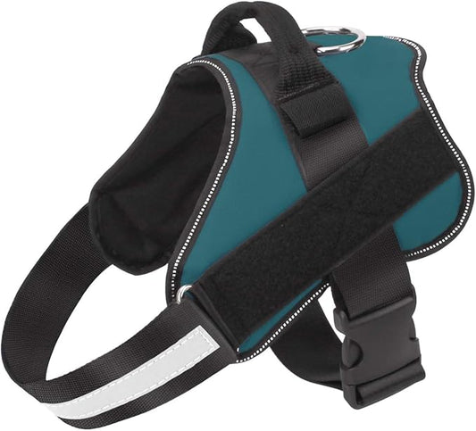 Bolux Dog Harness, No-Pull Reflective Dog Vest, Breathable Adjustable Pet Harness with Handle for Outdoor Walking - No More Pulling, Tugging or Choking (Turquoise, S) Bolux