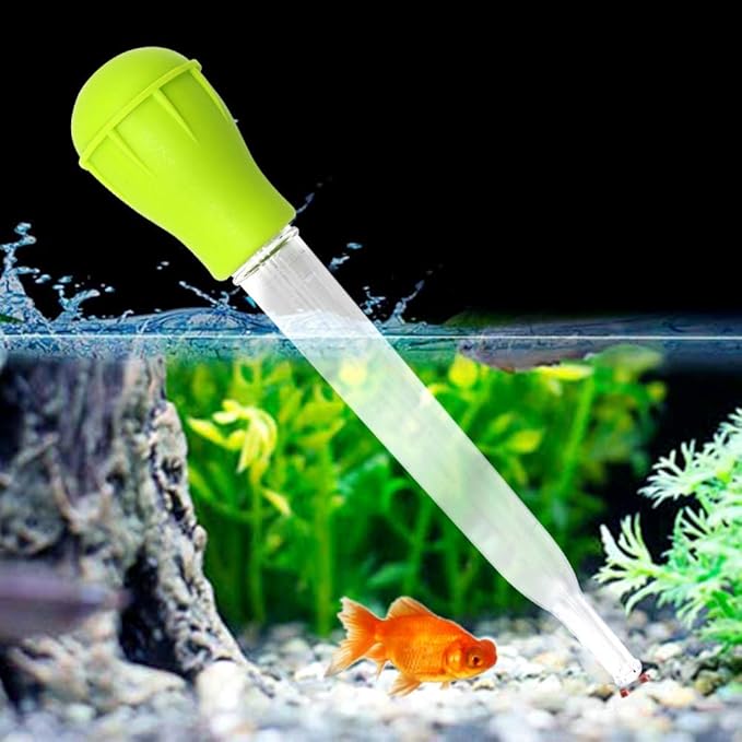 SLSON Aquarium Coral Feeder Waste Cleaner for Fish Tank Maintenance Long Pipette Suction Dropper Tool Acrylic Water Transfer Waste Remover Fish Feeder (20.4 inches) SLSON