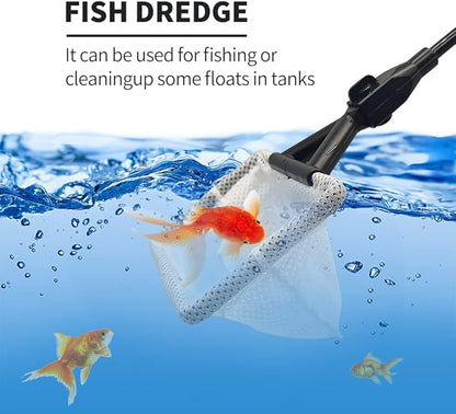 Fish Tank Cleaning Tools, 6 in 1 Aquarium Cleaning Tools, Fish Tank Cleaner with Adjustable Long Telescopic Handle,Multifunction Aquarium Cleaner for Saltwater Freshwater Fish Tank Cleaning Kit SVECKE