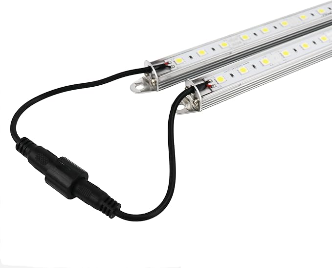 Two 20" 6500K-7000K White Super Bright 30LEDs 5050 Aquarium LED Strip for Fish Tanks - Waterproof Aluminum Lights 12V DC LED Linear Lighting LEDENET