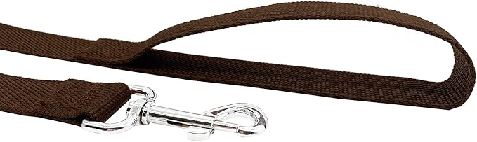 Nylon Dog Training Leash, Traction Rope, 4Ft /5 Foot /6 Feet Long, 5/8 inch 3/4 Inch 1 Inch Wide, for Small and Medium Dogs (Brown, 1'' x 20 FT) TAIDA