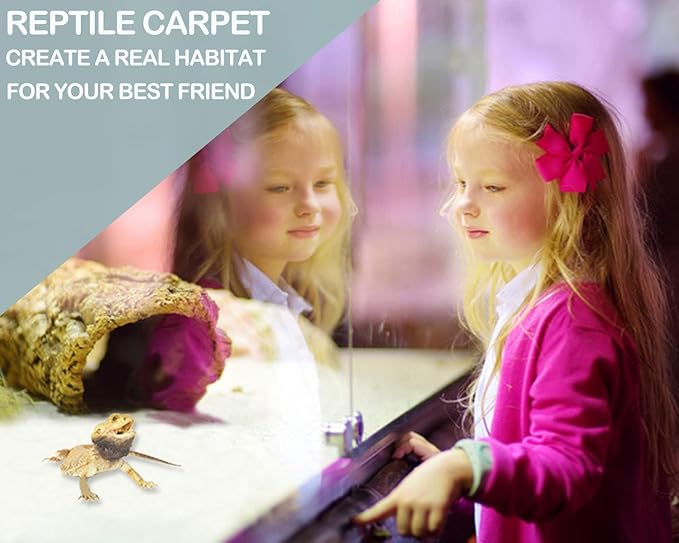 HERCOCCI 39’’ x 20’’ Reptile Carpet, Grey - Terrarium Mat Liner Bedding Reptile Cage Substrate for Bearded Dragon Lizard Tortoise Leopard Gecko Snake HERCOCCI