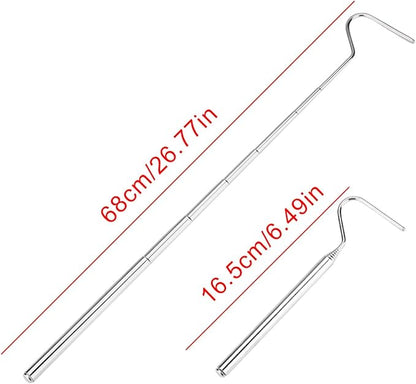 Collapsible Snake Hook Stainless Steel Extensible Snake Catcher Capture Hook for Catching Handling Grabber Separate Small Pet Snake PAWPICO
