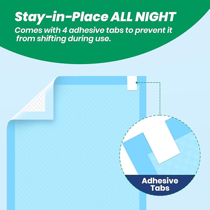 Bed Pads Disposable [50-Pack] Underpads 28x34 Incontinence Heavy Duty Chux Pads Absorbent Polymer Protective Bed Pads, Pee Pads for Kids, Adults & Elderly, Leak Proof - PAWPICO