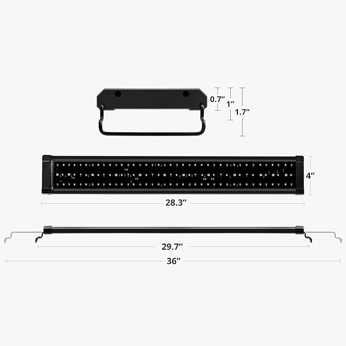 NICREW Saltwater Aquarium Light, Marine LED Fish Tank Light for Coral Reef Tanks, 2-Channel Timer Included, 30 to 36-Inch, 32-Watt NICREW