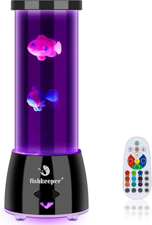 Jellyfish Lamp with 12 Color Changing and Remote Control,Jellyfish Aquarium Tank Night Light for Home Office Decor Gifts Mood Night Light Gift with USB for Kids Women Teens Adult（Fish） fishkeeper