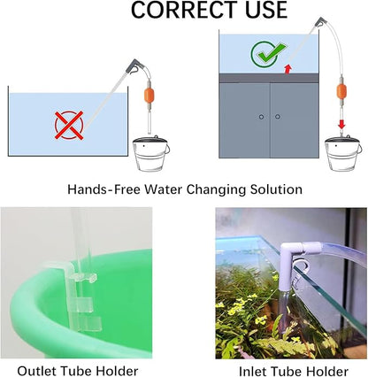 Bubble Magus M-Beans Aquarium Cleaning Kit 10 Gallon Gravel Vacuum & Water Changer Siphon, Long Hose Brush Pad, Ideal for 5-10 Gallon Tanks, Fish Tank Accessories Gravel Vacuum for Aquarium Kit Bubble-magus